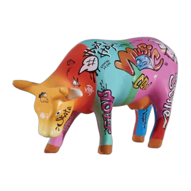 CowParade - Vaquinha Do Hip Hop (medium ceramic)