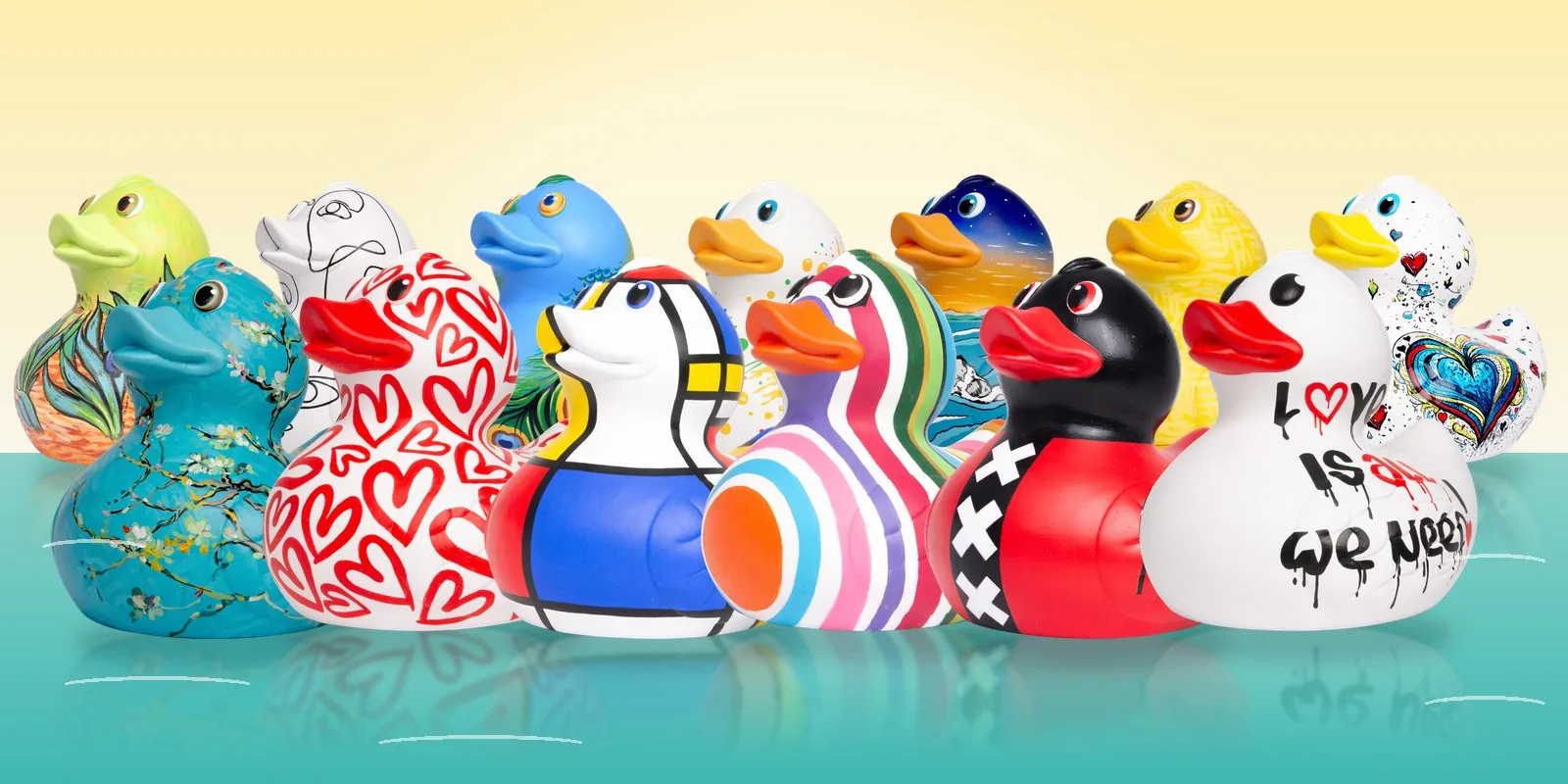 Duck Parade: hand-painted art ducks from Mondrian to Van Gogh